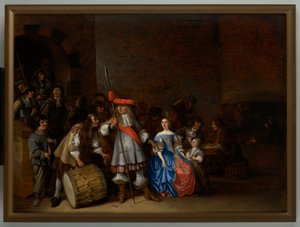 Scena wartowni (olej na desce) autorstwa Anthonie (1601 73) Palamedesz