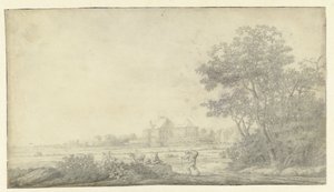 Widok Huis ter Nieuburch, Rijswijk, widziany od wschodu autorstwa Anthonie Jansz. van der Croos
