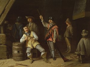 Żołnierz czyszczący muszkiet