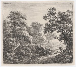 Podróżnik i jego pies Le Voyageur et son Chien, XVII wiek. autorstwa Anthonie Waterloo