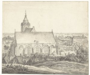Kościół Buurkerk w Utrechcie autorstwa Anthonie Waterloo
