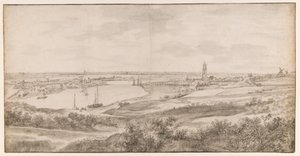 Widok na Rhenen od strony wschodniej autorstwa Anthonie Waterloo