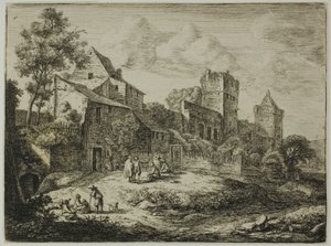 Podwórze przed karczmą, od Twelve Landscapes autorstwa Anthonie Waterloo