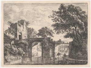 Dwa Kamienne Mosty, XVII wiek. autorstwa Anthonie Waterloo