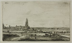 Widok na holenderskie miasto (Rhenan) autorstwa Anthonie Waterloo