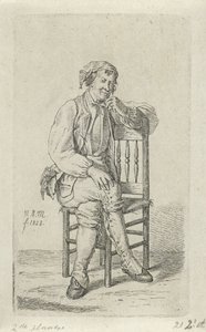Mężczyzna na krześle 12 figurek do nauki (tytuł serii) autorstwa Anthonie Willem Hendrik Nolthenius de Man