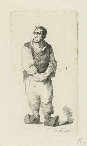 Mężczyzna w drewniakach