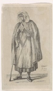 Kobieta w płaszczu i kijem autorstwa Anthonie Willem Hendrik Nolthenius de Man