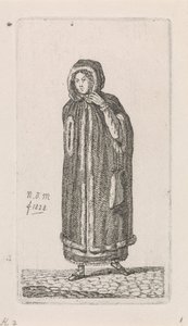 Kobieta w płaszczu 12 figurek do nauki (tytuł serii) autorstwa Anthonie Willem Hendrik Nolthenius de Man