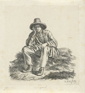 Siedzący mężczyzna, podtrzymujący głowę autorstwa Anthonie Willem Hendrik Nolthenius de Man