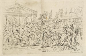 Satyr z tańczącymi nimfami Bachanalia (tytuł serii) autorstwa Anthonie de Winter