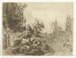 Górzysty krajobraz autorstwa Anthonie van den Bos