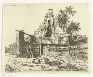 Przecinarka do trzciny do ruin Domu Snaatburg w Maarssen autorstwa Anthonie van den Bos