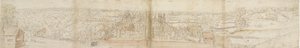 Pałac Oatlands od południa, 1559. Verso: Pałac Richmond i Dachy Oatlands, 1559 autorstwa Anthonis van den Wyngaerde