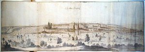 Panoramiczny widok na Brukselę autorstwa Anthonis van den Wyngaerde