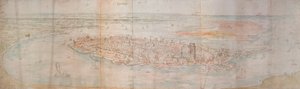 Panoramiczny widok Dordrechtu z wzniesionego punktu na zachód, 1545 autorstwa Anthonis van den Wyngaerde