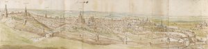 Panoramiczny widok Leuven od północnego zachodu, c1550-1570 autorstwa Anthonis van den Wyngaerde