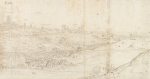 Panoramiczny widok Segowii od wschodu, c1560-1570 autorstwa Anthonis van den Wyngaerde