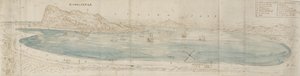 Panoramiczny widok na Zatokę Gibraltarską, c1567 autorstwa Anthonis van den Wyngaerde