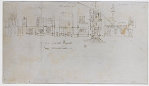 Fontanna, Pałac Hampton Court, ok. 1544 (pióro, tusz i ołówek na papierze) autorstwa Anthonis van den Wyngaerde