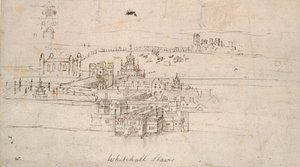 Tower of London, ok. 1550-1560 autorstwa Anthonis van den Wyngaerde