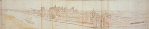 Widok pałacu Hampton Court od południa, z rzeką na pierwszym planie, 1558
