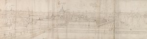 Widok na Pałac Cantecroy w pobliżu Antwerpii i okolic, 1557-58 autorstwa Anthonis van den Wyngaerde