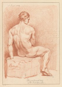 Siedzący akt męski, widziany z tyłu (3. nagroda 1769) autorstwa Anthony Andriessen