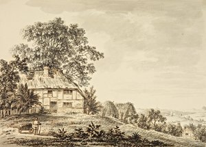 Scena wiejska (tusz na papierze) autorstwa Anthony Devis