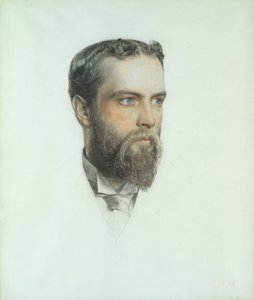 Głowa mężczyzny, 1904 (kolorowe kredy) autorstwa Anthony Frederick Augustus Sandys