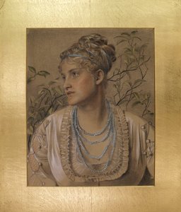 Mary Sandys (1845-1920), ok.1871-73 (kolorowe kredy na papierze płowożółtym) autorstwa Anthony Frederick Augustus Sandys