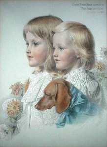 Portret Conrada i fioletowego kwiatu autorstwa Anthony Frederick Augustus Sandys