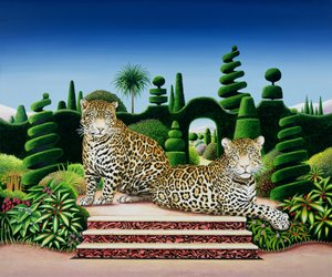 Jaguary w ogrodzie, 1986 (akryl na pokładzie)