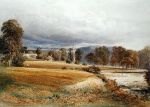 Opactwo Bolton od strony rzeki Wharfe, South View, ok. 1825 r. (akwarela na papierze)