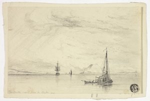 Dunbarton patrząc od strony rzeki Clyde autorstwa Anthony Vandyke Copley Fielding