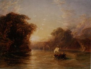 Ubaldo i Carlo w zaczarowanej łodzi autorstwa Anthony Vandyke Copley Fielding
