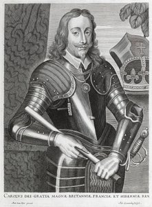 Carolus dei Gratia Magnae Britanniae, Franciae et Hiberniae (rycina) autorstwa Anthony van (after) Dyck