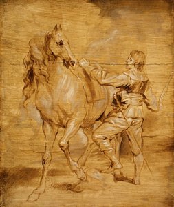 Człowiek wsiadający na konia, ok. 1930 r. 1630. autorstwa Anthony van Dyck