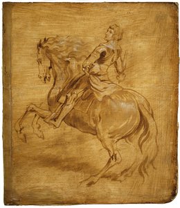 Mężczyzna jadący na koniu, ca. 1630. autorstwa Anthony van Dyck