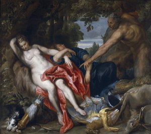 Diana i jej nimfa zaskoczeni satyr autorstwa Anthony van Dyck