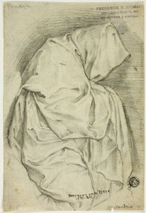 Drapowana postać z kapturem (recto); Dwa szkice łabędzi w wodzie (verso) autorstwa Anthony van Dyck
