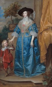 Niemcy: Portret królowej Henrietty Marii z karłem Sir Jeffreyem Hudsonem Królowa Henrietta Maria z Sir Jeffreyem Hudsonem autorstwa Anthony van Dyck
