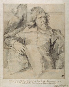 Inigo Jones (czarna kreda na papierze) autorstwa Anthony van Dyck