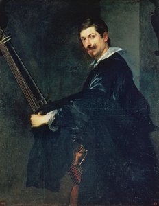 Mężczyzna z lutnią, portret muzyka Jacoba Gaultiera, lutnisty na dworze angielskim autorstwa Anthony van Dyck