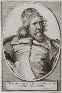 Portret Inigo Jones (1573-1652) rytowany przez Wenceslausa Hollara (1607-77) 1655 autorstwa Anthony van Dyck