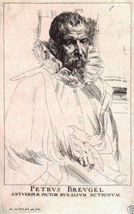 Portret artysty Pietera Bruegla Młodszego, 1564-1636, początek XVII wieku autorstwa Anthony van Dyck