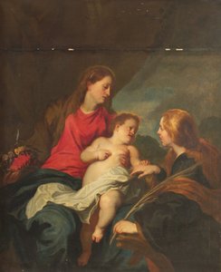 Mistyczne małżeństwo św. Katarzyny Aleksandryjskiej autorstwa Anthony van Dyck