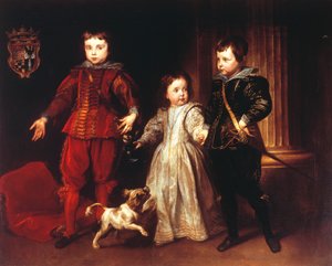 Troje dzieci z psem, Anthony van Dyck (1599-1641) autorstwa Anthony van Dyck