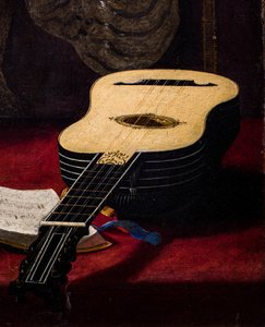 Grający na teorbo (szczegół) autorstwa Antiveduto Gramatica