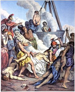 Męczeństwo Machabeuszów, połowa XIX wieku (ilustracja) autorstwa Antoine (after) Dieu